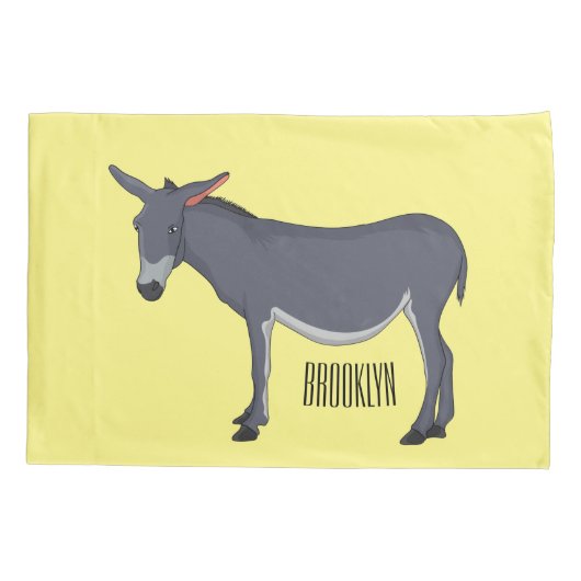 Donkey cartoon illustratie kussensloop (Achterkant)