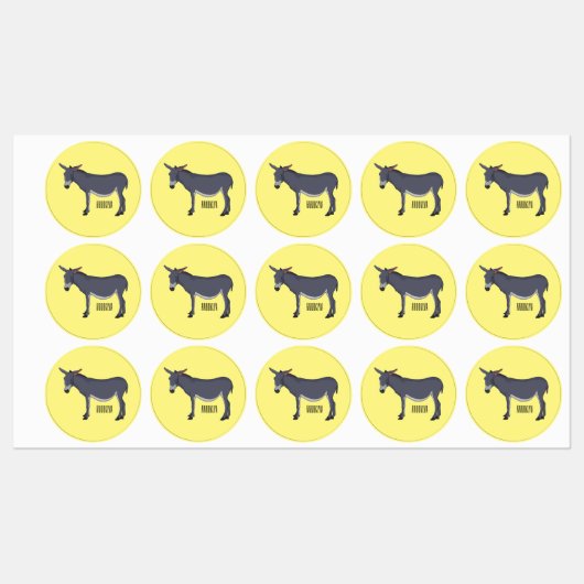 Donkey cartoon illustratie labels (Vel)