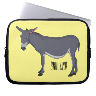 Donkey cartoon illustratie laptop sleeve