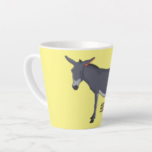 Donkey cartoon illustratie latte mok