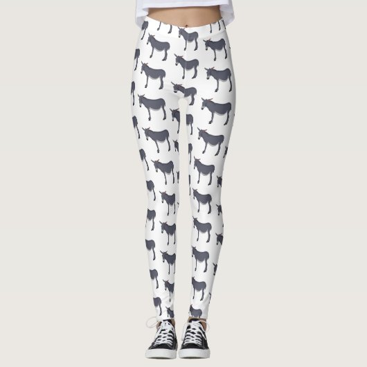 Donkey cartoon illustratie leggings (Voorkant)