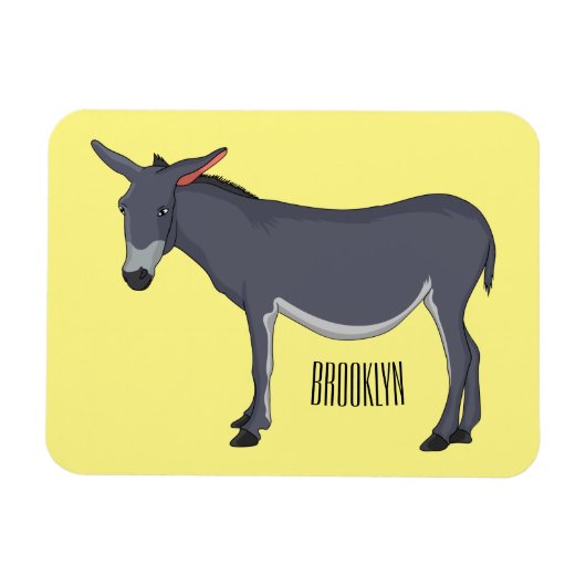 Donkey cartoon illustratie magneet (Horizontaal)
