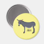 Donkey cartoon illustratie magneet (Voorkant / Achterkant)