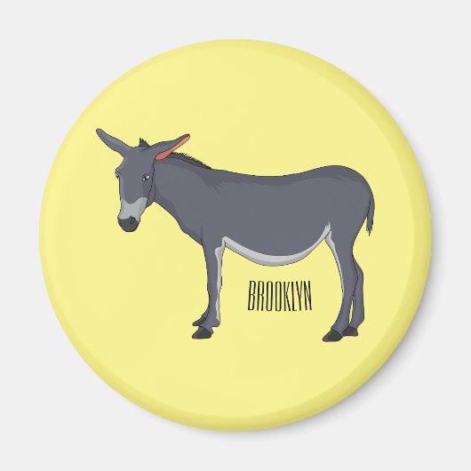 Donkey cartoon illustratie magneet (Voorkant)
