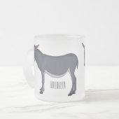 Donkey cartoon illustratie matglas koffiemok (Voorkant links)