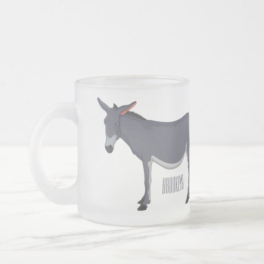 Donkey cartoon illustratie matglas koffiemok (Links)