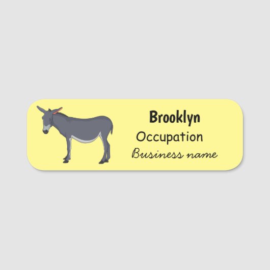 Donkey cartoon illustratie naamplaatje (Voorkant)