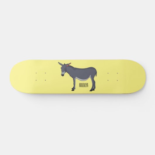 Donkey cartoon illustratie persoonlijk skateboard (Horizontaal)