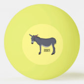 Donkey cartoon illustratie pingpongbal (Achterkant)