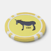 Donkey cartoon illustratie poker chips (Enkel)
