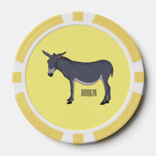 Donkey cartoon illustratie poker chips (Voorkant)