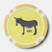Donkey cartoon illustratie poker chips (Achterkant)
