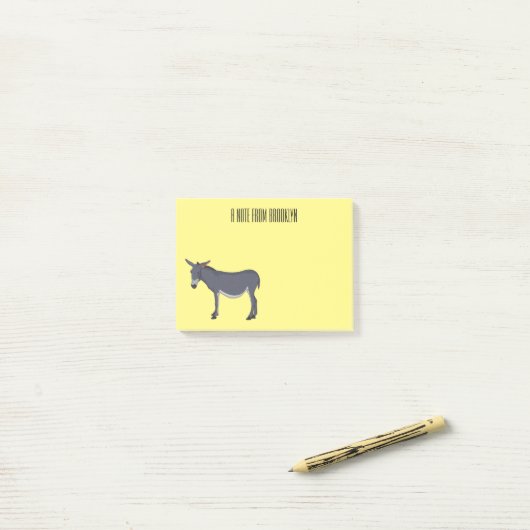 Donkey cartoon illustratie post-it® notes (Op bureau)