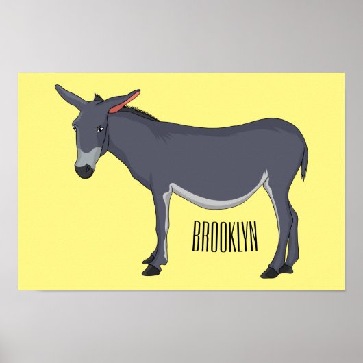 Donkey cartoon illustratie poster (Voorkant)
