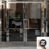 Donkey cartoon illustratie raamsticker (Kantoordeur)