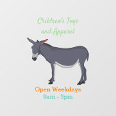 Donkey cartoon illustratie raamsticker (Vel)