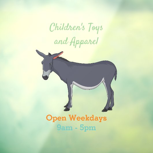 Donkey cartoon illustratie raamsticker (Vel 3)