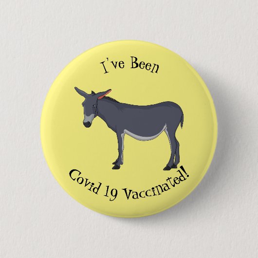 Donkey cartoon illustratie ronde button 5,7 cm (Voorkant)
