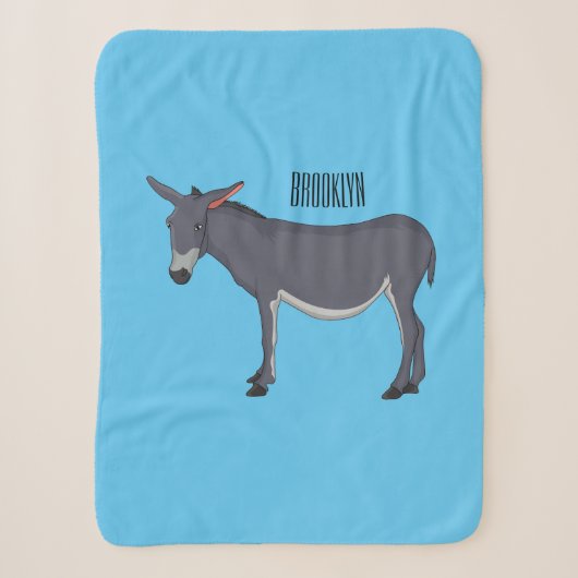Donkey cartoon illustratie sherpa deken (Voorkant)