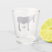 Donkey cartoon illustratie shot glas (Achterkant)