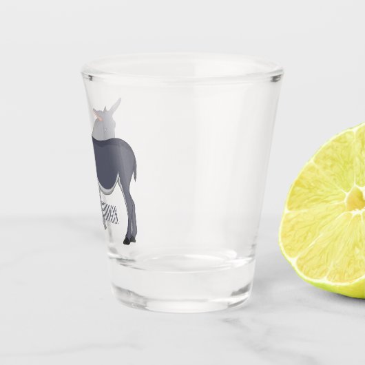 Donkey cartoon illustratie shot glas (Rechts)