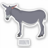 Donkey cartoon illustratie sticker (Voorkant)
