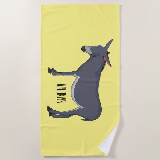 Donkey cartoon illustratie strandlaken (Voorkant)
