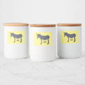 Donkey cartoon illustratie voedselcontainer etiket (Flessen)