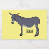 Donkey cartoon illustratie voedselcontainer etiket (Enkel label)