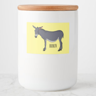 Donkey cartoon illustratie voedselcontainer etiket