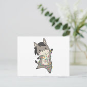 Donkey Christmas Donkeys Winter Animals Briefkaart (Staand voorkant)