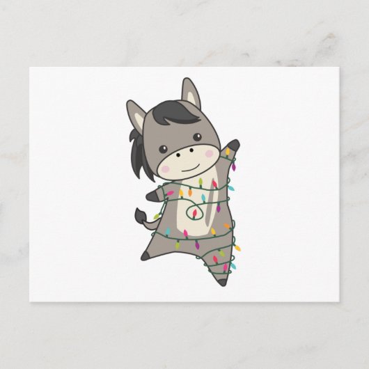 Donkey Christmas Donkeys Winter Animals Briefkaart (Voorkant)