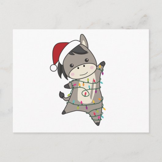 Donkey Christmas Donkeys Winter Animals Briefkaart (Voorkant)