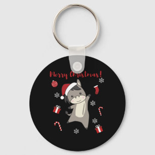 Donkey Christmas Donkeys Winter Animals Sleutelhanger