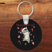 Donkey Christmas Donkeys Winter Animals Sleutelhanger (Voorkant)