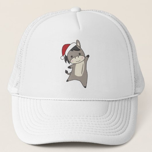Donkey Christmas Donkeys Winter Animals Trucker Pet (Voorkant)