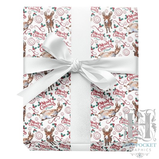 Donkey Christmas Wrapping Paper Cadeaupapier