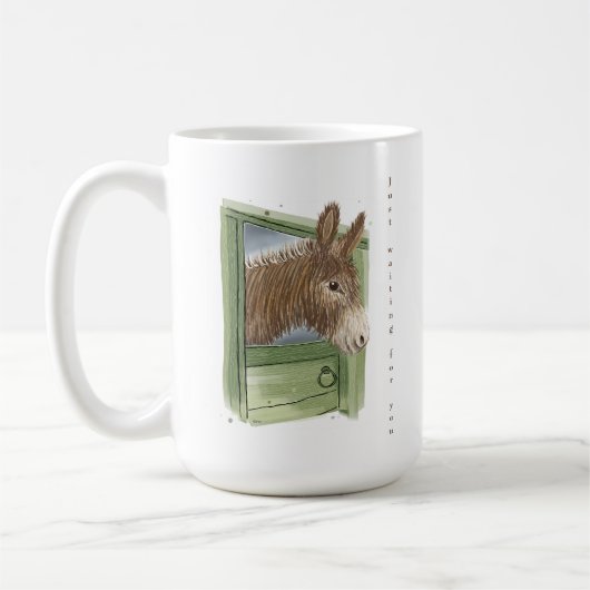 Donkey Cup - Schattige - Gewoon op je wachten - Koffiemok (Links)