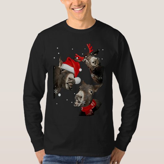 Donkey cute xmas santa t-shirt (Voorkant)