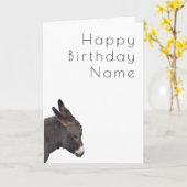 Donkey Deco Verjaardag Kaart (Gele Bloem)