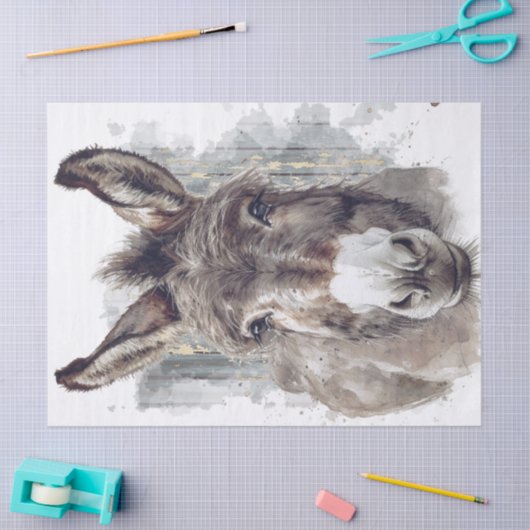 Donkey Decoupage Tissuepapier (Craft)