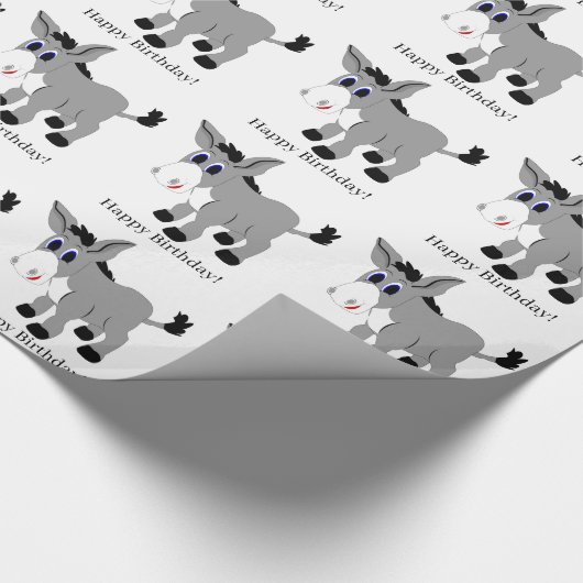 Donkey Design Birthday Cadeaupapier (Hoek)