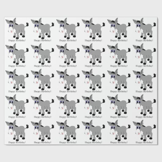 Donkey Design Birthday Cadeaupapier (Vlak)