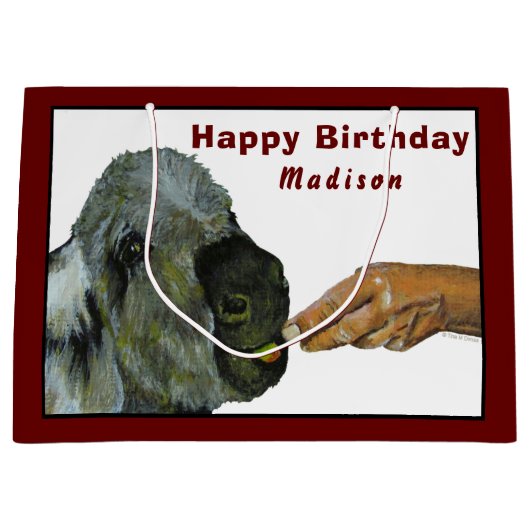 Donkey die een Apple Large Gift Bag eet Groot Cadeauzakje (Voorkant)