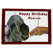 Donkey die een Apple Large Gift Bag eet Groot Cadeauzakje (Achterkant)