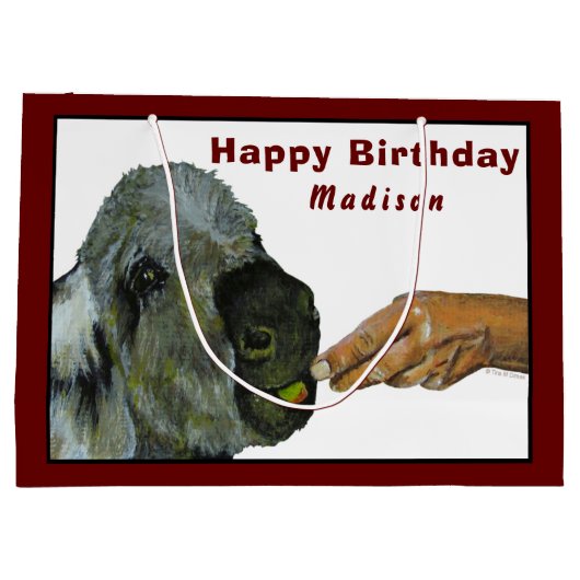 Donkey die een Apple Large Gift Bag eet Groot Cadeauzakje (Achterkant)