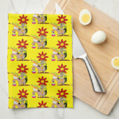 Donkey Dog Floral Kitchen Hand Towel Theedoek (Quarter Fold)