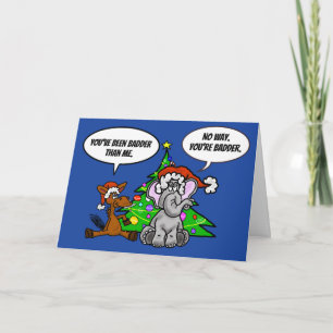 Donkey & Elephant Funny Politieke Kerst Kaart