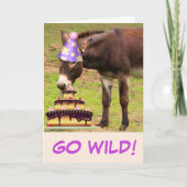 Donkey en Birthday Cake Kaart (Voorkant)