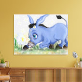 Donkey en Daisy Canvas Print (Insitu (Woonkamer))
